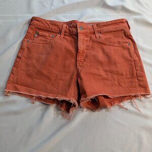 AG Adriano Goldschmied Denim Size 27R Burnt Orange Frayed Hem Shorts